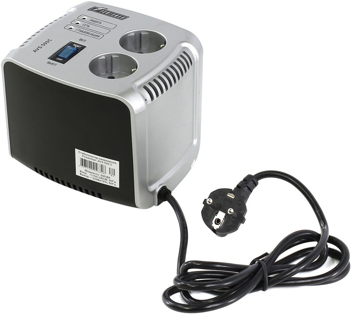 

Стабилизатор напряжения Powerman AVS 500C, 500 VA, 280 Вт, EURO, серый, AVS 500C