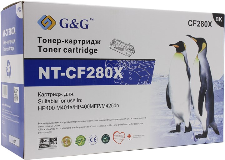 

Картридж лазерный G&G NT-CF280X, черный, 6900 страниц, совместимый, для LJP 400 MFP M425dn / MFP M425dw / M401dne / M401a / M401d / M401dn / M401dw