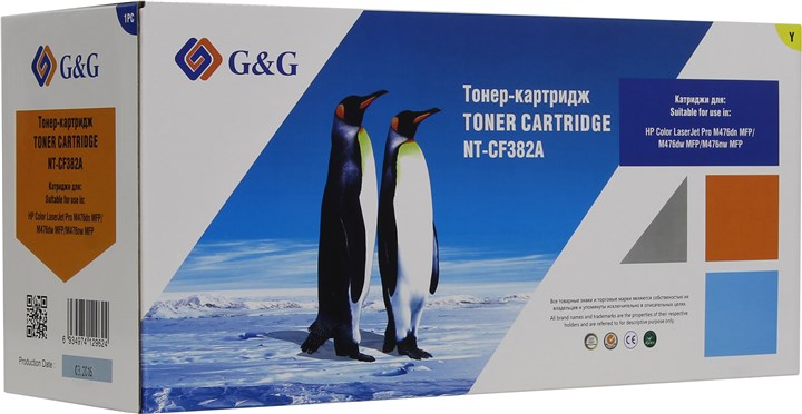 

Картридж лазерный G&G GG-CF382A/NT-CF382A (№312A/CF382A), желтый, 2700 страниц, совместимый для CLJ Pro M476dn MFP/M476dw MFP/M476nw MFP