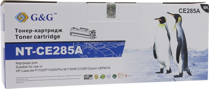 

Картридж лазерный G&G GG-CE285A/NT-CE285A (85A/CE285A), черный, 1600 страниц, совместимый для LBP-6020 / MF3010, LJ Pro M1132 / M1212 / M1214 / M1217 / P1102 / P1102w