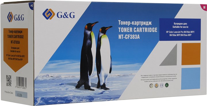

Картридж лазерный G&G GG-CF383A/NT-CF383A (№312A/CF383A), пурпурный, 2700 страниц, совместимый для CLJ Pro M476dn MFP/M476dw MFP/M476nw MFP