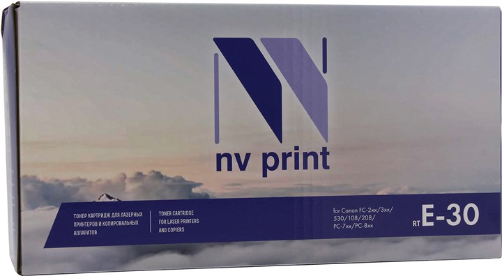 

Картридж лазерный NV Print NV-E30 (E-30), черный, 4000 страниц, совместимый, для Canon FC100/200/300 Series, PC800 Series