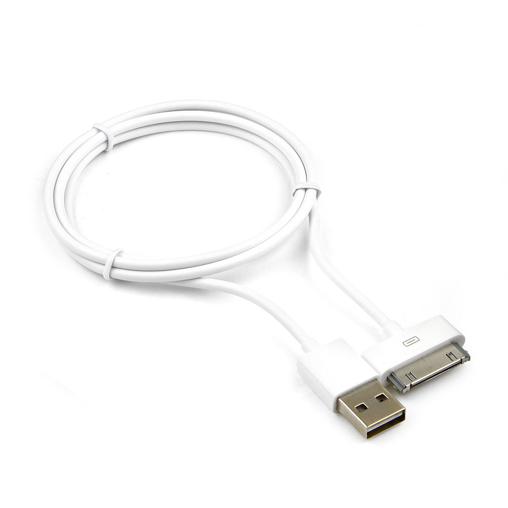 

Кабель USB 2.0(AM)-Apple (30-pin), Gembird, 1m, белый (CC-USB-AP1MW)