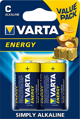 

Батарейка Varta Energy 4114, C (R14/LR14), 1.5V, 2 шт