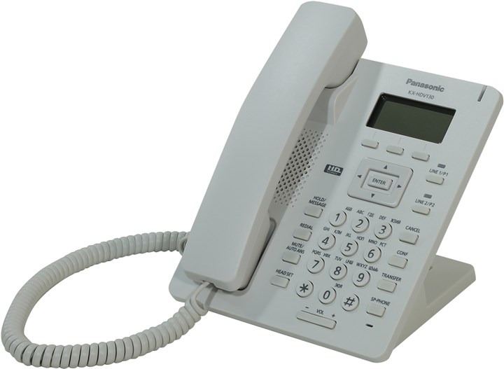 VoIP-телефон Panasonic KX-HDV130 белый, 2 линии