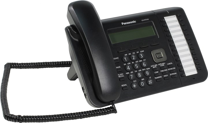

VoIP-телефон Panasonic KX-NT543RUB, монохромный дисплей, PoE, черный, KX-NT543RUB