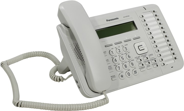 

VoIP-телефон Panasonic KX-NT543RU, монохромный дисплей, PoE, белый, KX-NT543RU