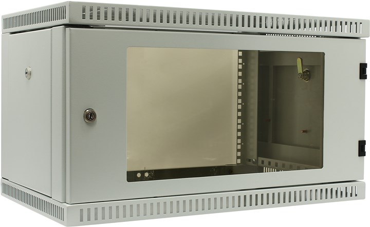 

Шкаф телекоммуникационный настенный 6U 600x350 мм, стекло/металл, серый, разборный, NT WALLBOX 6-63 G, 6-63 G