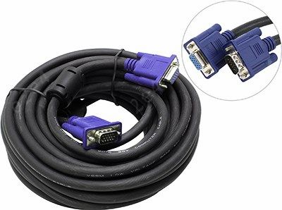 

Кабель-удлинитель VGA(15M)-VGA(15F), ферритовый фильтр, 10 м, черный VCOM (VVG6448-10MC)