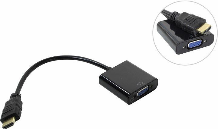 

Кабель HDMI(19M)-VGA(15F), черный ORIENT (C100(W))