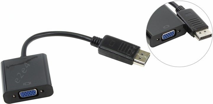 Кабель-конвертер DisplayPort(M)-VGA(15F) Telecom (TA552), цвет черный - фото 1