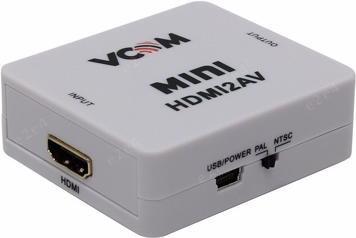 Конвертер VCOM, HDMI-3xRCA-мама, белый