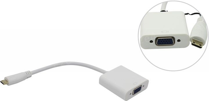 

Кабель-переходник miniHDMI(M)-VGA(F), VCOM, 0.15m (CG592)