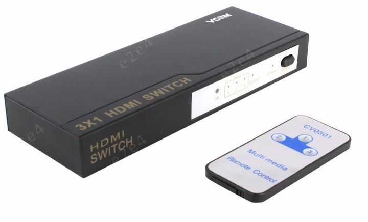 

Переключатель HDMI VCOM 3-port Switch + БП (VDS8030/DD433), VDS8030/DD433