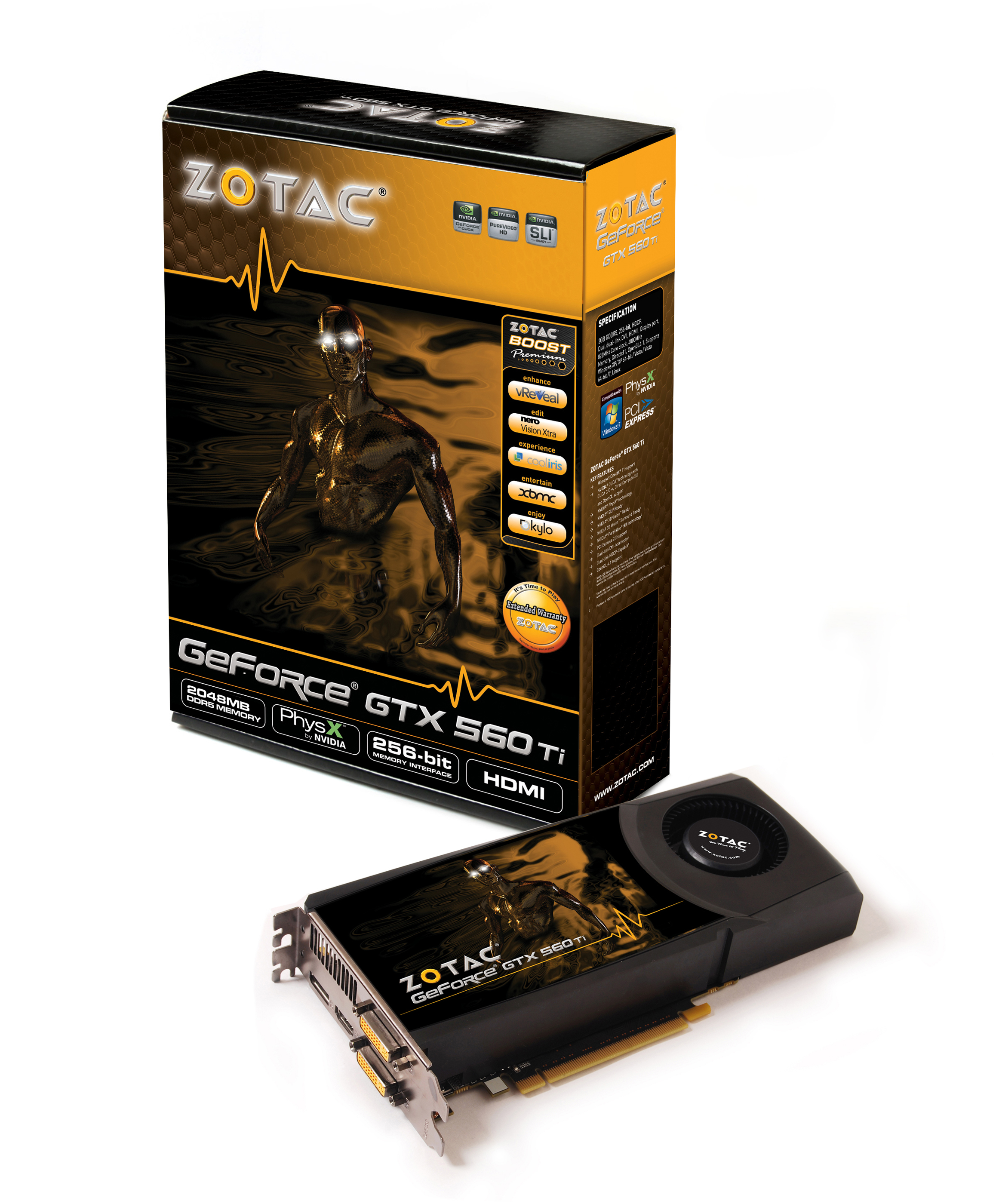 Видеокарта ZOTAC 2Gb DDR5 (GeForce GTX 560 Ti 822Mhz PCI-E 2.0 2048Mb 4000Mhz 256 bit 2xDVI HDMI HDCP)
