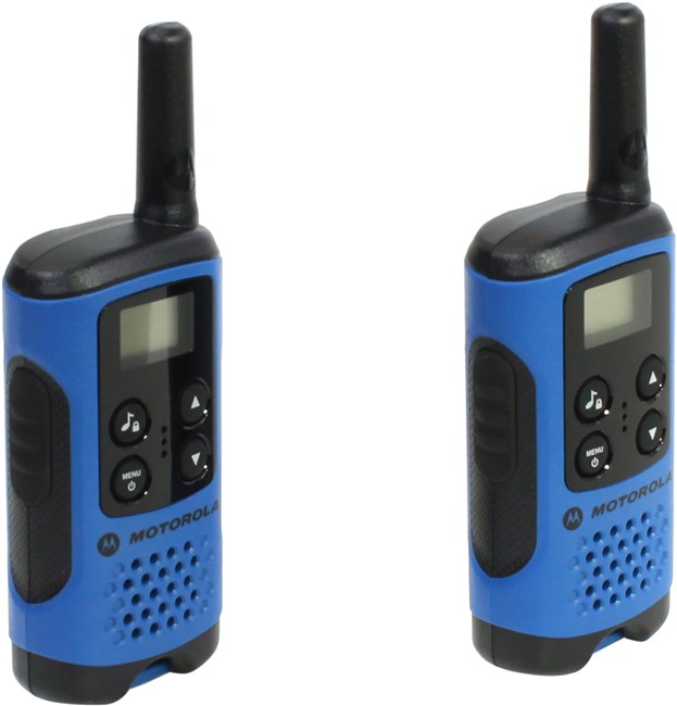 Рация Motorola TLKR-T41, PMR, 446MHz-446.1MHz, 0.5W, портативная, комплект из двух раций, черный/синий