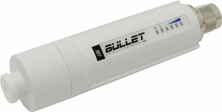 Точка доступа Ubiquiti Bullet M2 HP, LAN: 1x100 Мбит/с, 802.11n, 2.4 ГГц, до 100 Мбит/с, PoE (BulletM2-HP) - фото 1