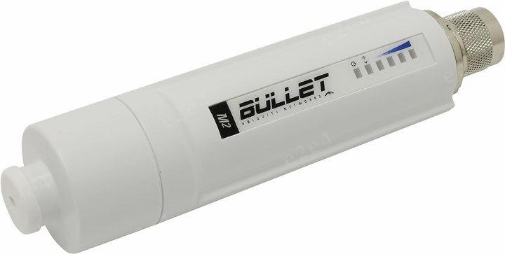 

Точка доступа Ubiquiti Bullet M2 HP, LAN: 1x100 Мбит/с, 802.11n, 2.4 ГГц, до 100 Мбит/с, PoE (BulletM2-HP), Bullet M2 HP