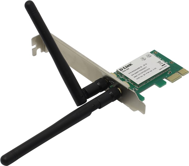 

Адаптер Wi-Fi D-link DWA-548, 802.11n, 2.4 ГГц, до 300 Мбит/с, 17 дБм, PCI-E, внешних антенн: 2x2 дБи, DWA-548