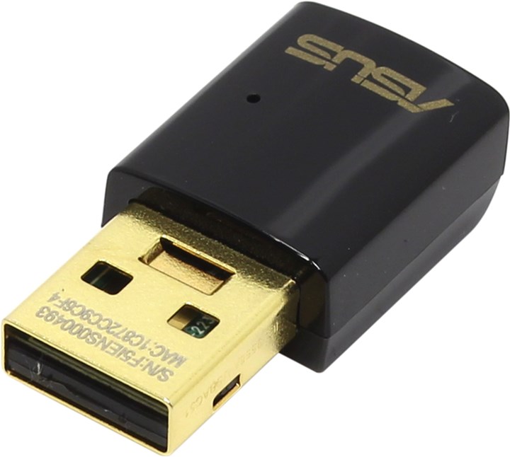 

Адаптер Wi-Fi ASUS USB-AC51, 802.11a/b/g/n/ac, 2.4 / 5 ГГц, до 433 Мбит/с, USB, USB-AC51