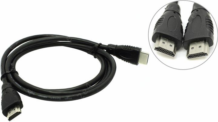 Кабель HDMI(19M)-HDMI(M) 1.3, Flat, 1.5m, черный