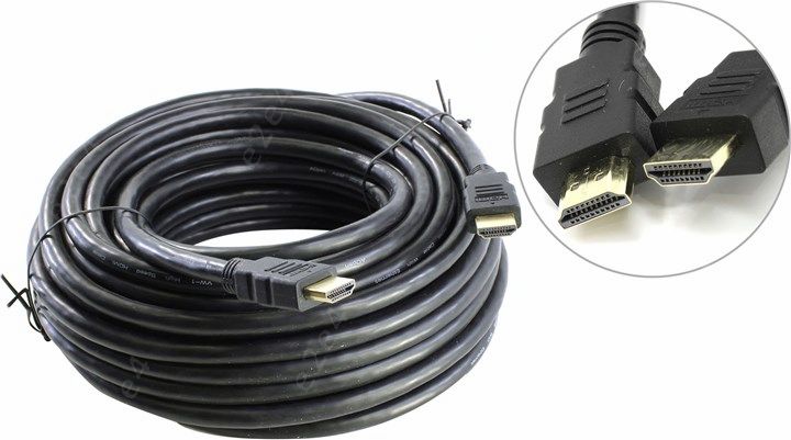 

Кабель HDMI(19M)-HDMI(19M) v1.4, 15 м, черный