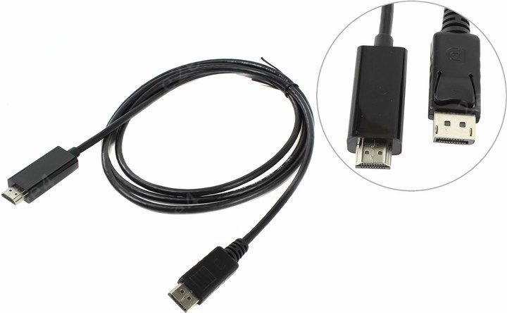 

Кабель DisplayPort(20M)-HDMI(19M), 1.8 м, черный VCOM (CG494-B)