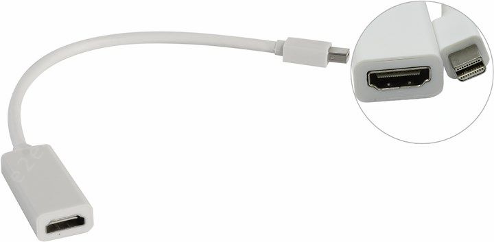 

Кабель Mini DisplayPort(M)-HDMI(19F), 20 см, белый VCOM (VHD6055)