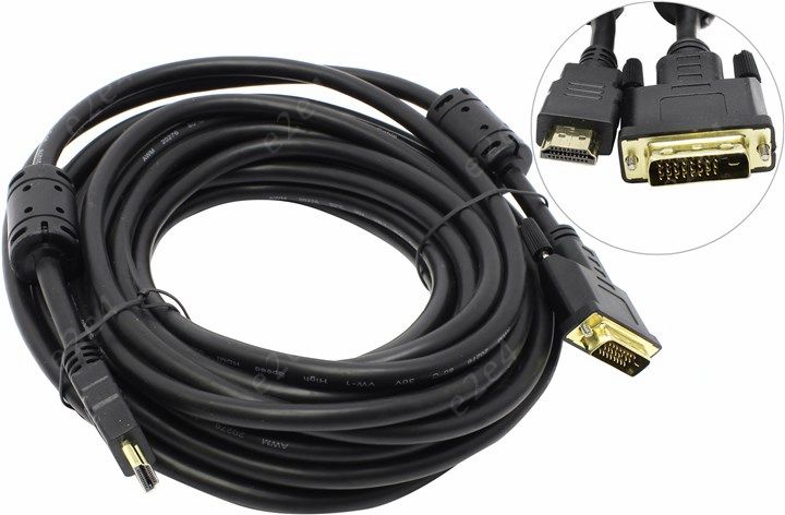 

Кабель HDMI-DVI-D Dual Link Telecom, ферритовый фильтр, 10m (CG481F-10M)