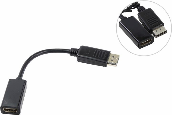 

Кабель-переходник (адаптер) DisplayPort(20M)-HDMI(19F), 20 см VCOM