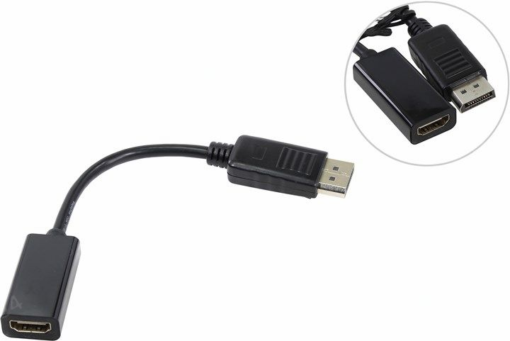 Кабель-переходник (адаптер) DisplayPort(20M)-HDMI(19M), 20 см VCOM