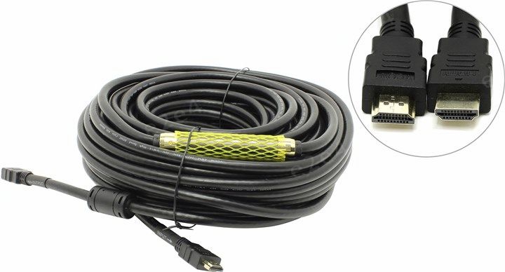 

Кабель VCOM HDMI 19M/M ver:1.4+3D, 30m, позолоченные контакты, 2 фильтра (VHD6020D-30M), Черный