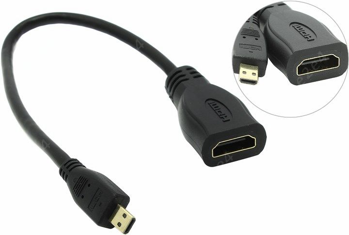 

Кабель-переходник (адаптер) HDMI(19M)-Micro HDMI(19M) 4K, 10 см, черный 5bites (BC-HDM2AF)