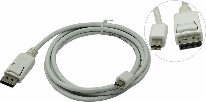 Кабель-переходник 1.8м VCOM Telecom Mini DisplayPort - Display Port CG681-1.8M [366367], цвет белый - фото 1