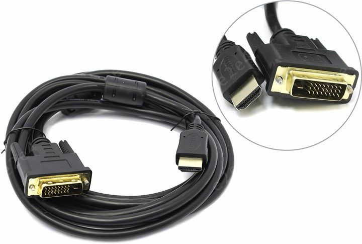 

Кабель HDMI(19M)-DVI-D(25M), 3 м 5bites