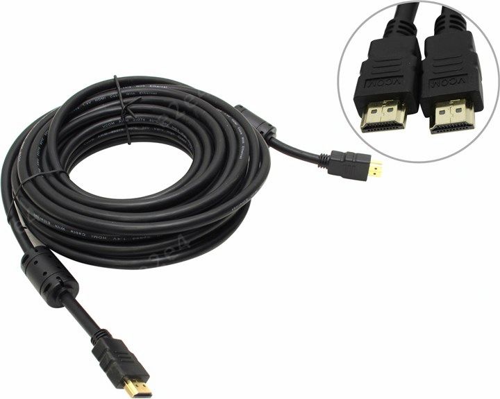 

Кабель VCOM HDMI 19M/M ver:1.4+3D, 10m, позолоченные контакты, 2 фильтра (VHD6020D-10M), Черный