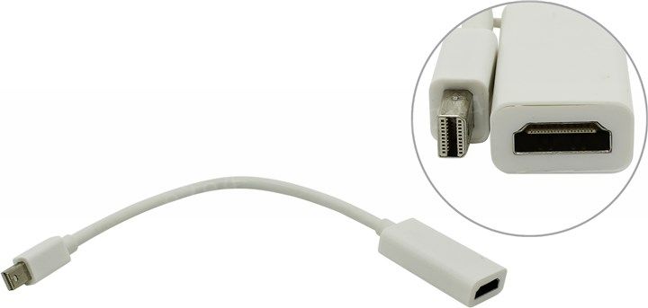 Переходник 5bites AP-015 miniDisplayPort(M)-HDMI(F), цвет белый - фото 1