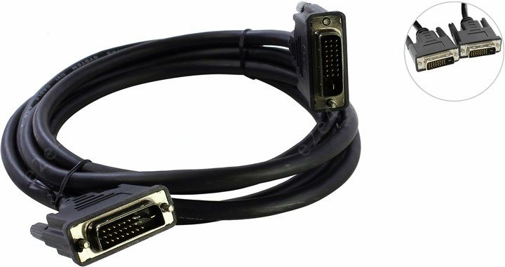 

Кабель DVI-D(25M)-DVI-D(25M) Dual Link, 2 м, черный 5bites (APC-099-020)