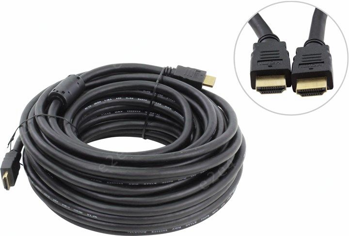 

Кабель HDMI(19M)-HDMI(19M) v1.4, 15 м, черный Telecom (CG511D-15M)