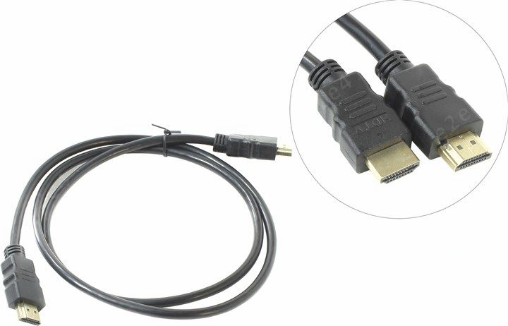 

Кабель HDMI(19M)-HDMI(19M) v1.4, 1 м, черный Exegate