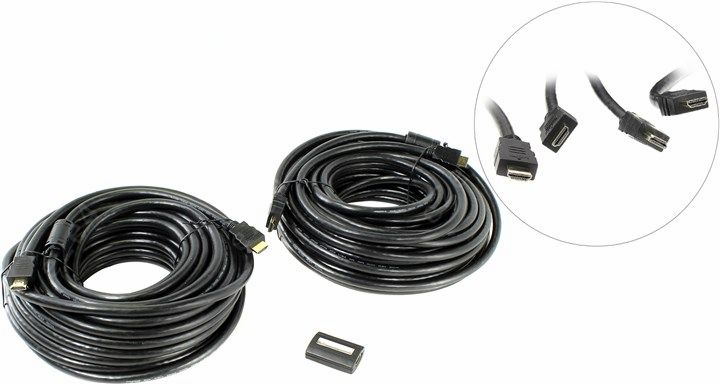 

Кабель VCOM HDMI 19M/M ver:1.4+3D, 40m, позолоченные контакты, 2 фильтра (VHD6020D-40M), Черный