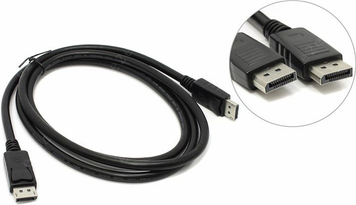 

Кабель DisplayPort(20M)-DisplayPort(20M) v1.2, 1.8 м, черный AOpen (ACG591-1.8M)