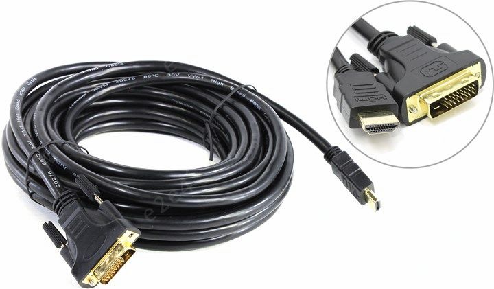 

Кабель HDMI-DVI-D Dual Link Telecom, позолоченные контакты, 10m (CG480G-10M\CG481G-10M)