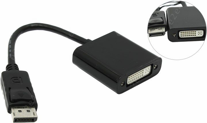 

Переходник DisplayPort(M)-DVI(F) Espada, 0.2m (PortM-DVI F20), Черный