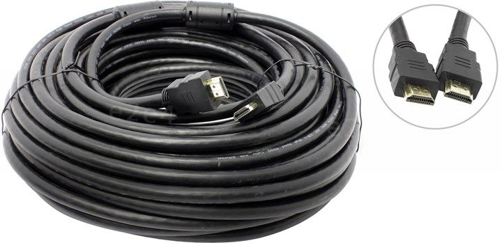 

Кабель VCOM HDMI 19M/M ver:1.4+3D, 25m, позолоченные контакты, 2 фильтра (VHD6020D-25M), Черный