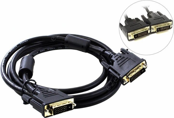 Кабель 5bites DVI-DVI, 2м (APC-096-020) с ферритовыми фильтрами, цвет черный - фото 1