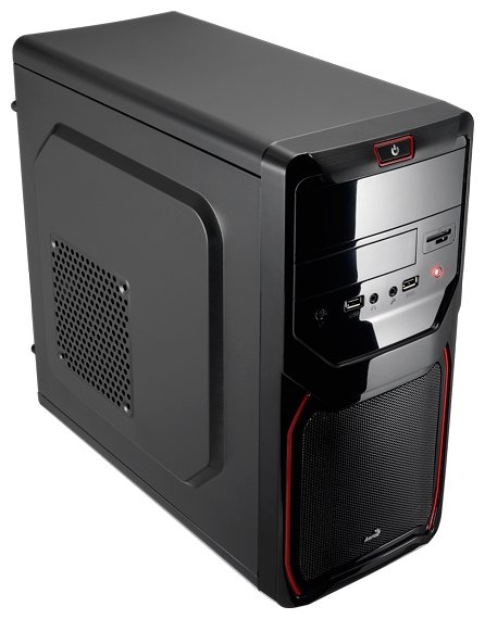 Корпус AeroCool Qs-183 Advance, mATX, Mini-Tower, 2xUSB 3.0, черный/красный, Без БП (4713105955460)