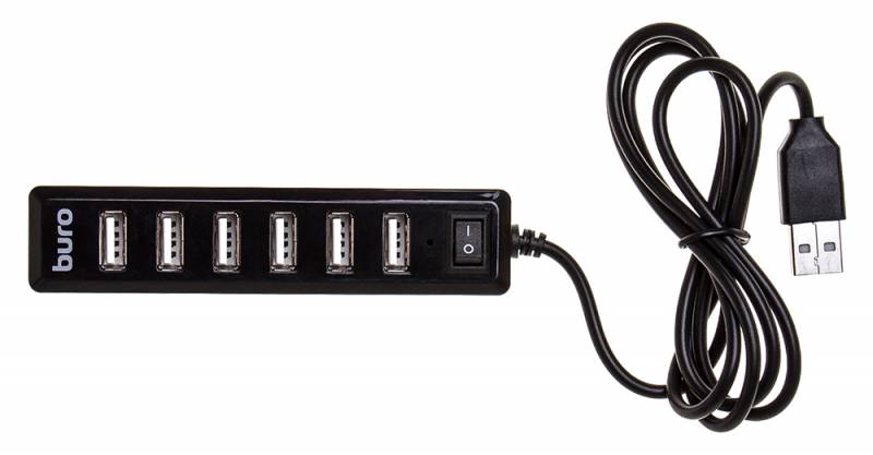 Концентратор BURO BU-HUB7-1.0-U2.0, 7xUSB 2.0