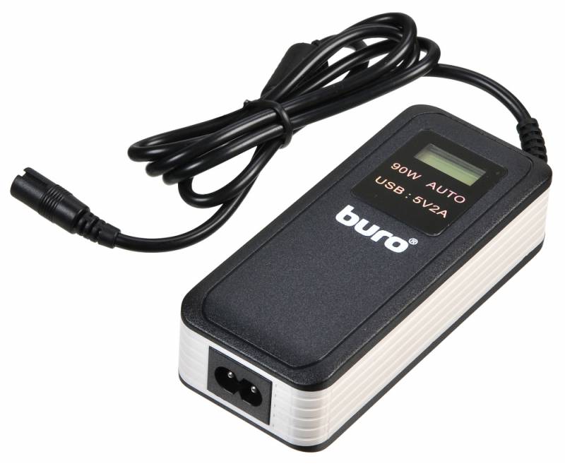 

Адаптер питания универсальный Buro BUM-0065A90 автоматический 90W 15V-20V 11-connectors 1xUSB 2.1A от бытовой электросети LCD индикатор, BUM-0065A90