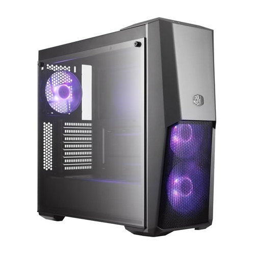 

Корпус COOLERMASTER MasterBox MB500, ATX, Midi-Tower, RGB подсветка, черный, без БП (MCB-B500D-KGNN-S00), MasterBox MB500